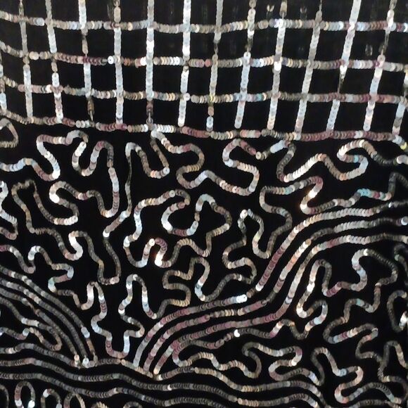 🤠Beautiful Vintage Sheer Sequined Top With Seperate Satin Tank Top Size Medium - Picture 2 of 8